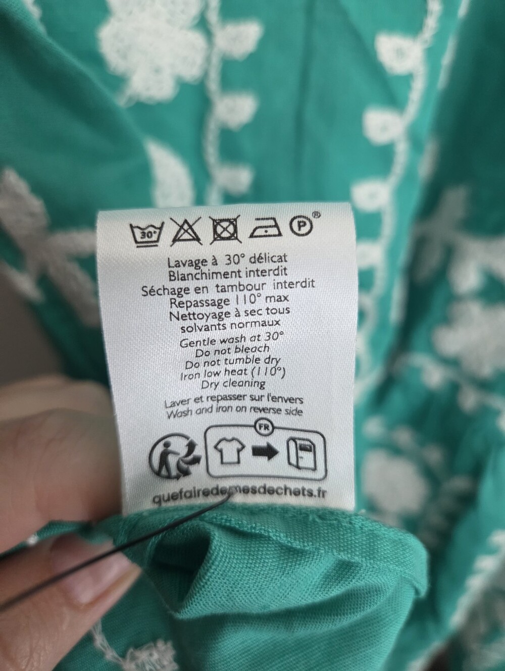 Sezane Sabine Dress in Ecru/Green size 38 NWT - Picture 9 of 11